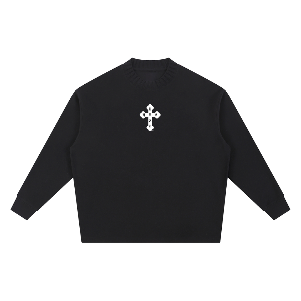 HES REAL Knitted Round Neck Oversize Sweatshirt