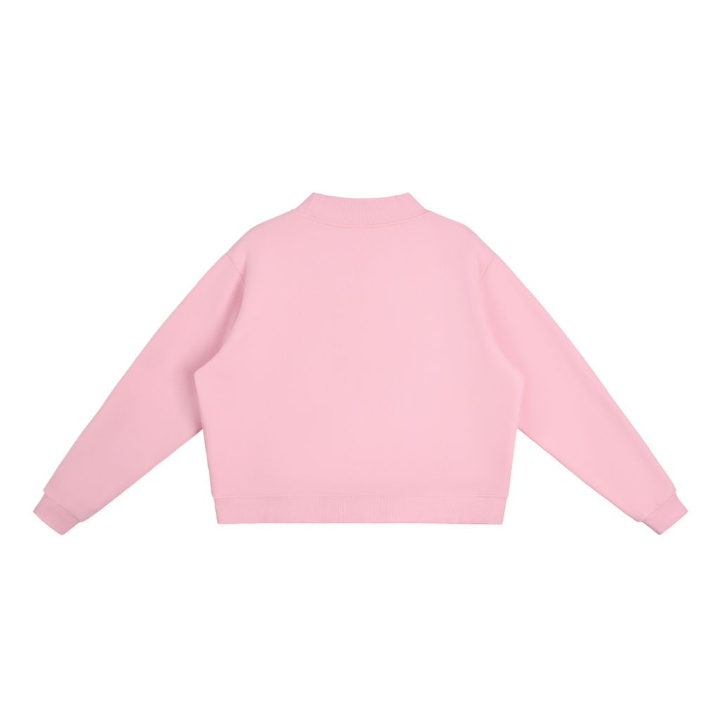 HES REAL/HER "Blessed" Fleece Mock-Neck Crew Sweatshirt