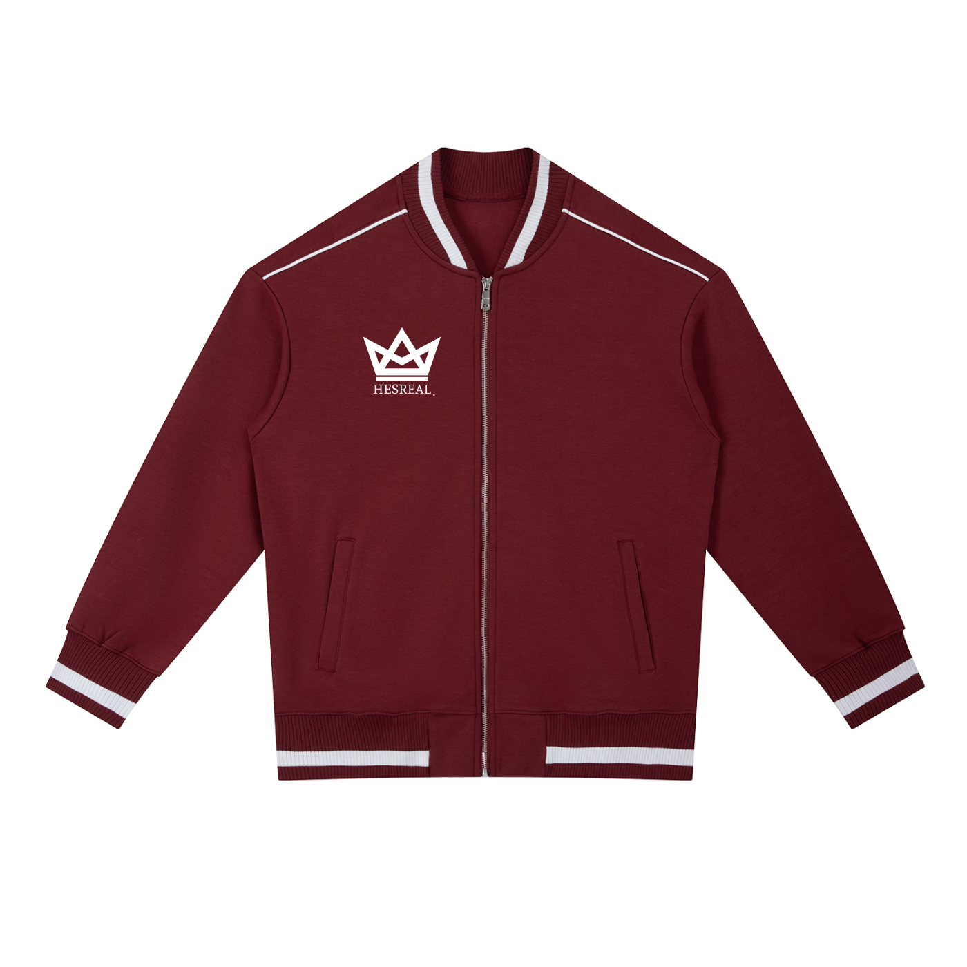 HESREAL "Crown" Contrast Piping Zip Bomber Jacket