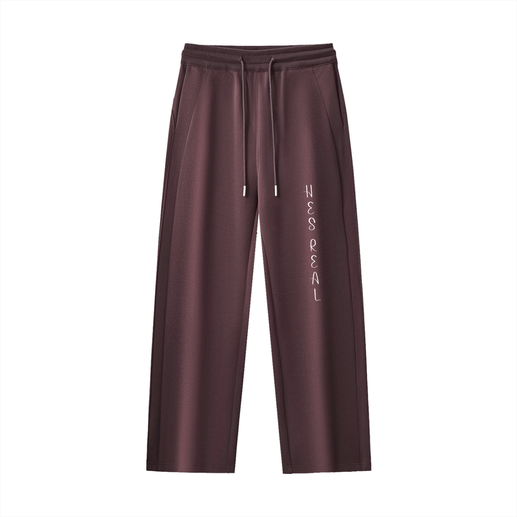 HES REAL/HER Vertical Design Drawstring Straight-Leg Sweatpants