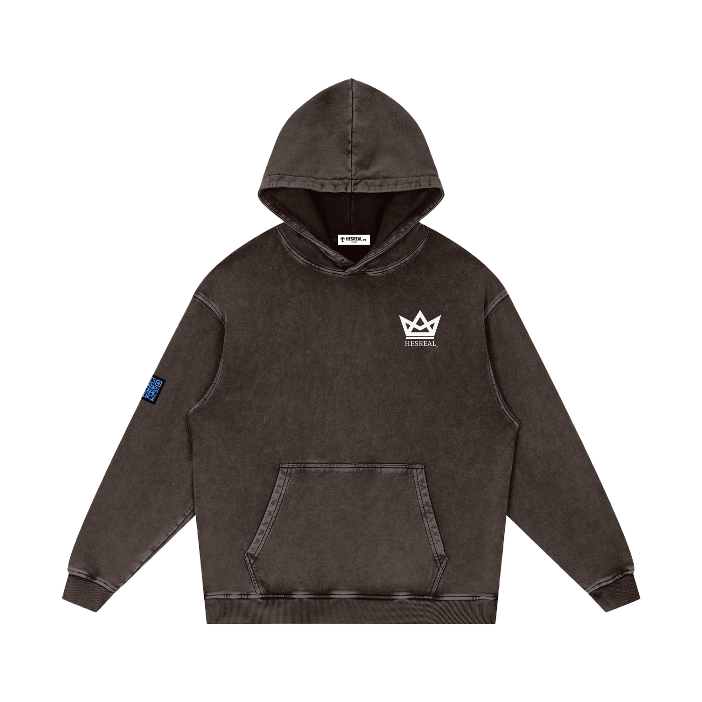 HESREAL "ONLY ONE" Snow Washed Loose Cotton Hoodie