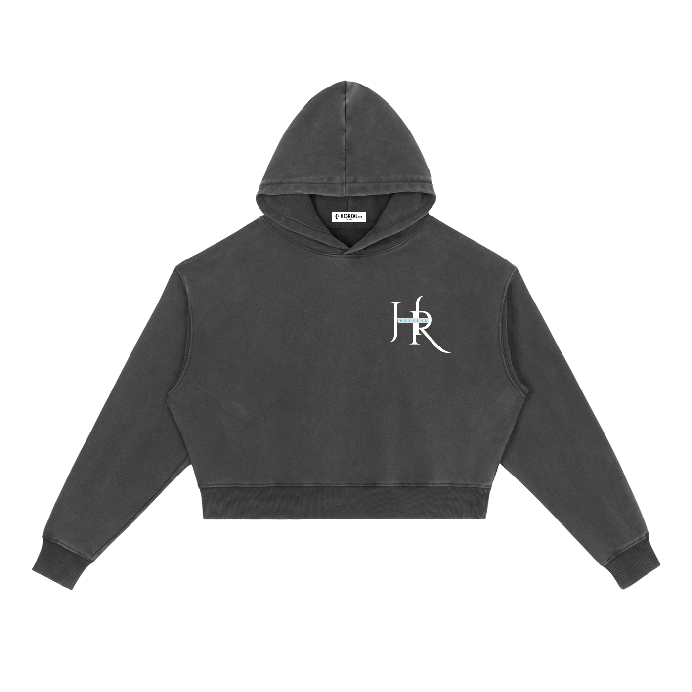 HESREAL/HER Cropped Vintage Washed Heavyweight Hoodie