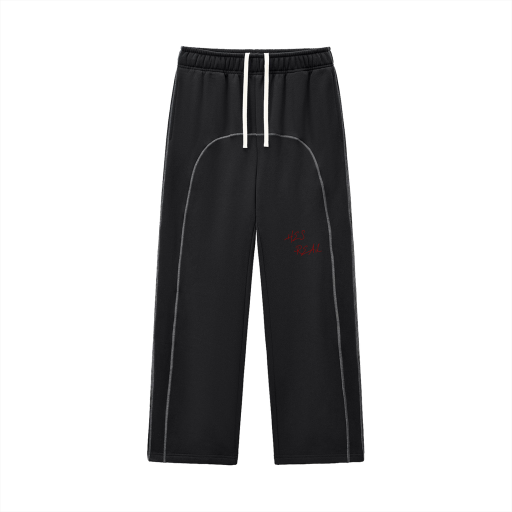 HES REAL Contrast-Stitched Fleece Sweatpants