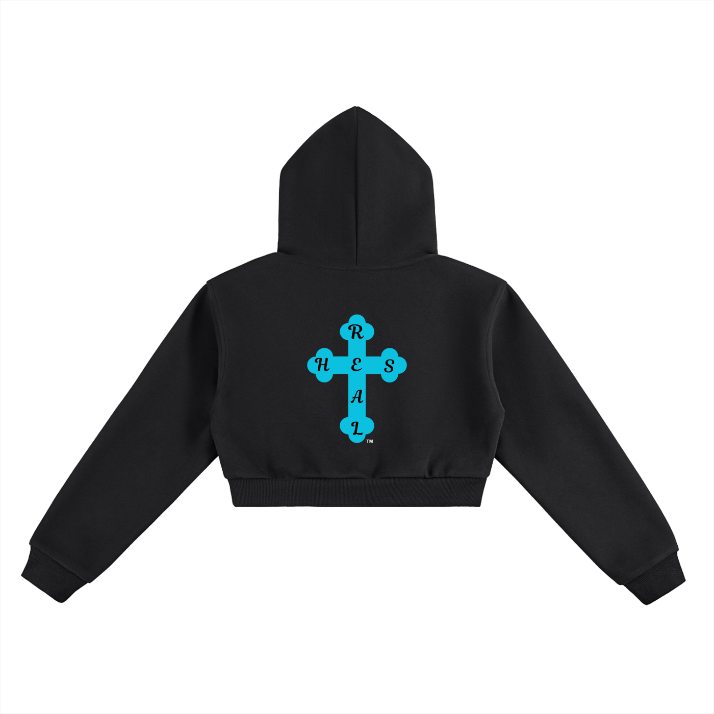HESREAL/HER "Goth Cross" Cropped Hoodie