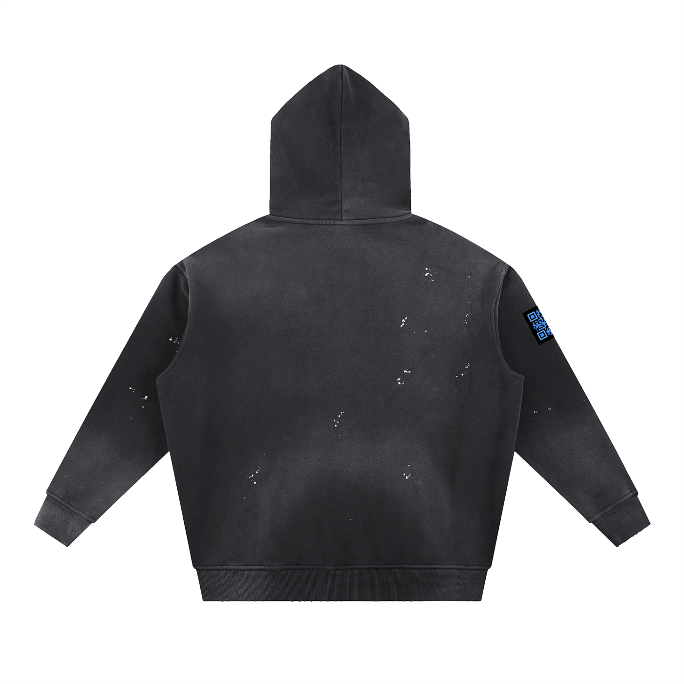 HESREAL Vintage Washed Frayed Fleece Hoodie