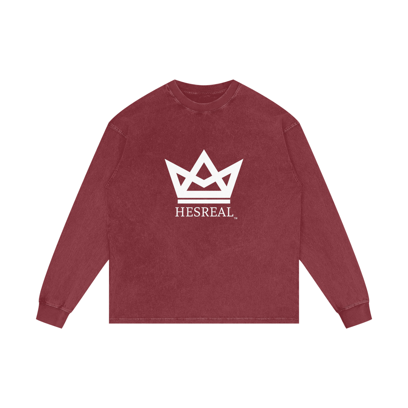 HESREAL "Crown" Acid Wash Oversize Long Sleeve T-Shirt