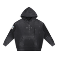 Vintage Washed Frayed Fleece Hoodie