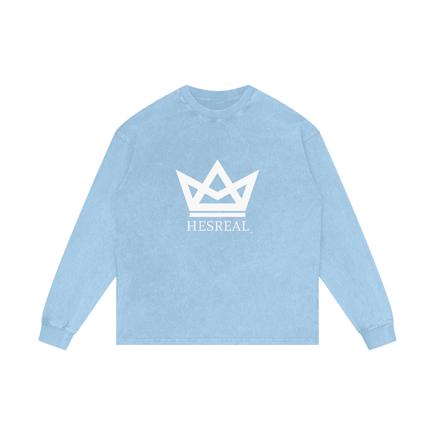 HESREAL "Crown" Acid Wash Oversize Long Sleeve T-Shirt