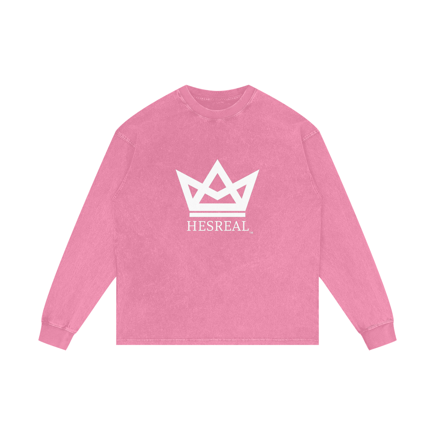 HESREAL "Crown" Acid Wash Oversize Long Sleeve T-Shirt