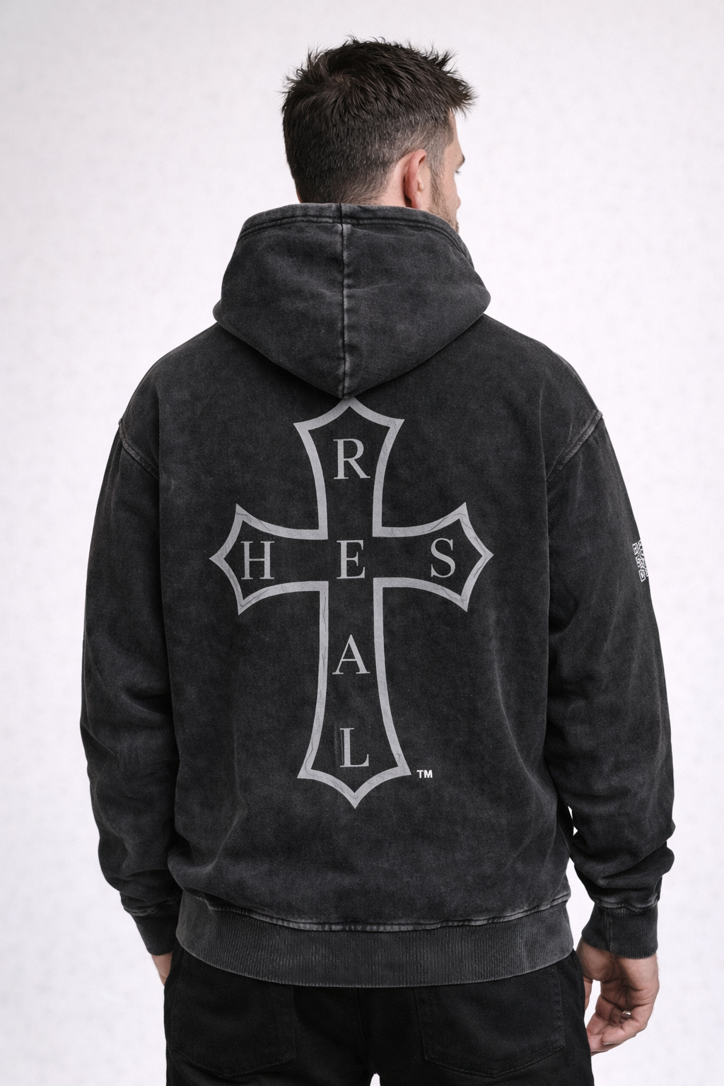 HESREAL Snow Washed Loose Cotton Hoodie