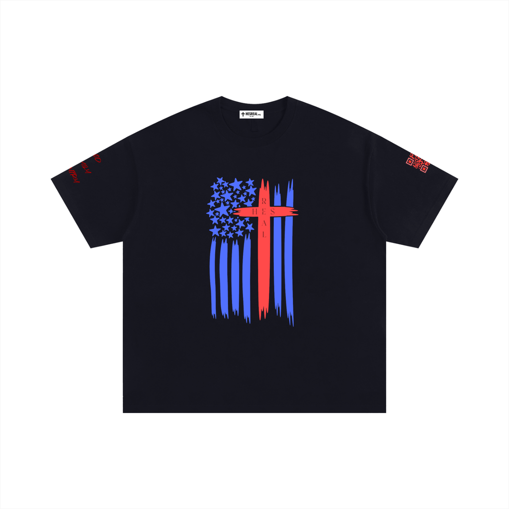 HES REAL "God & Country" Oversized Cotton T-Shirt