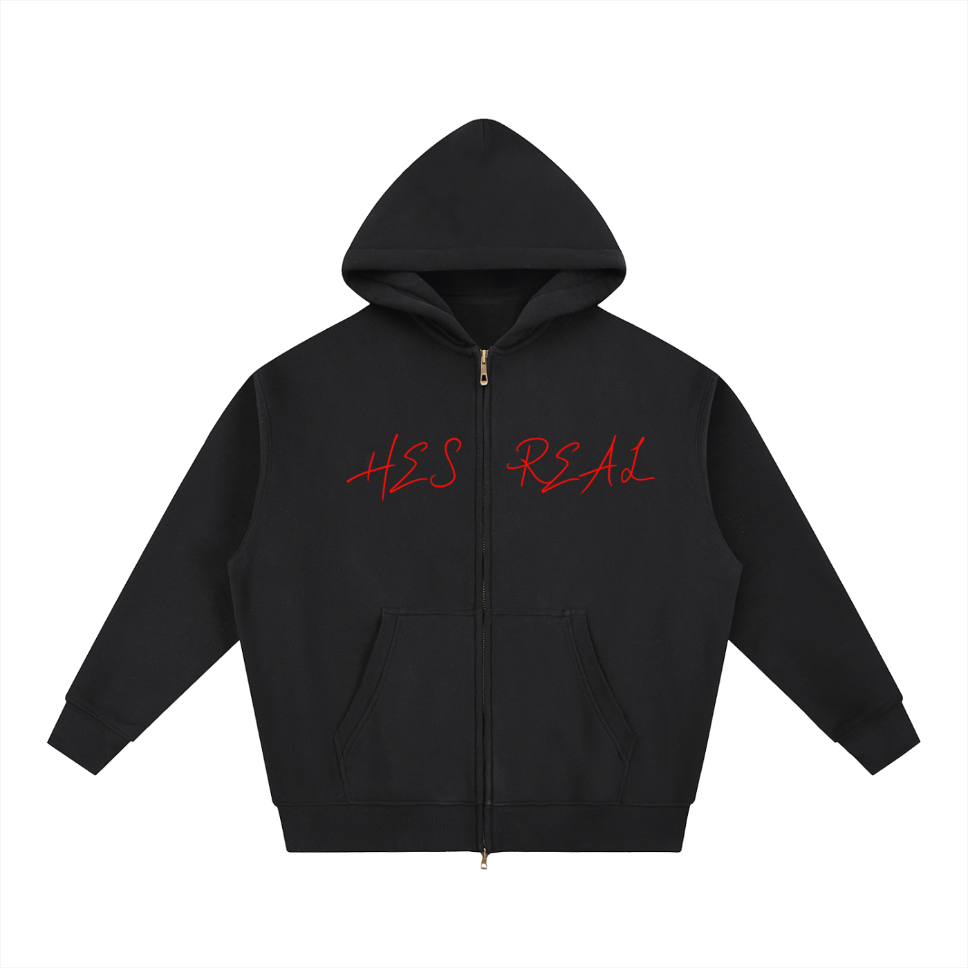 "HES REAL" Oversized Fleece Boxy Hoodie