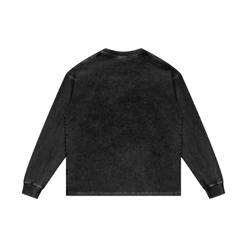 HES REAL "Crown" Acid Wash Oversize Long Sleeve T-Shirt