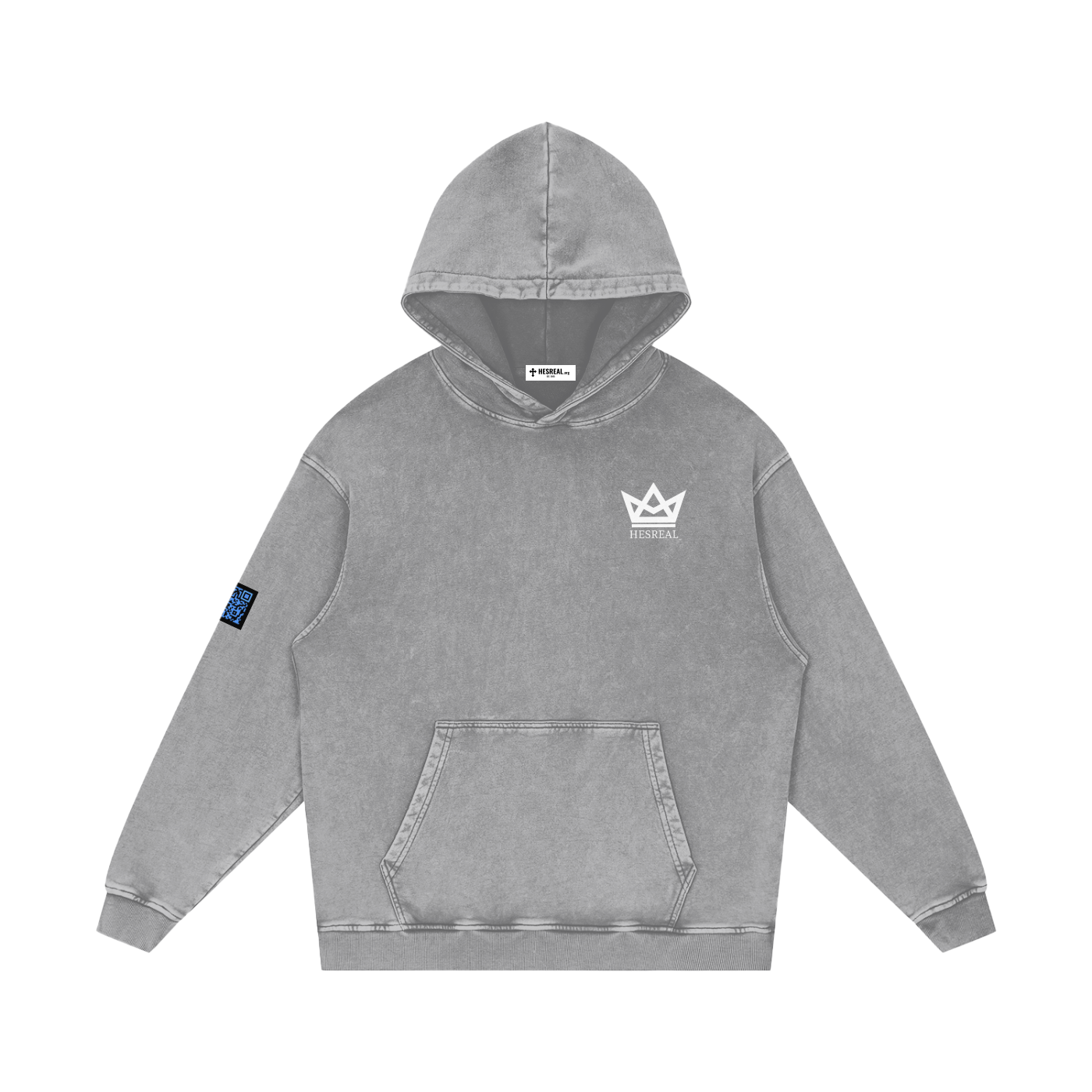 HESREAL "ONLY ONE" Snow Washed Loose Cotton Hoodie