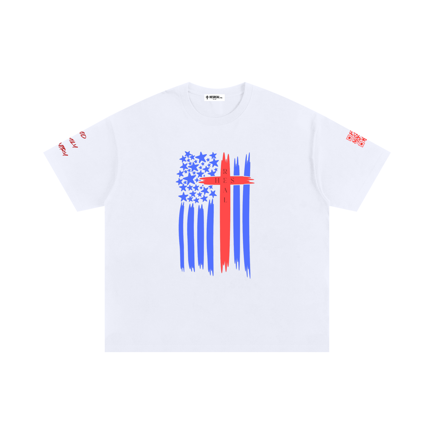 HESREAL "God & Country" Oversized Cotton T-Shirt