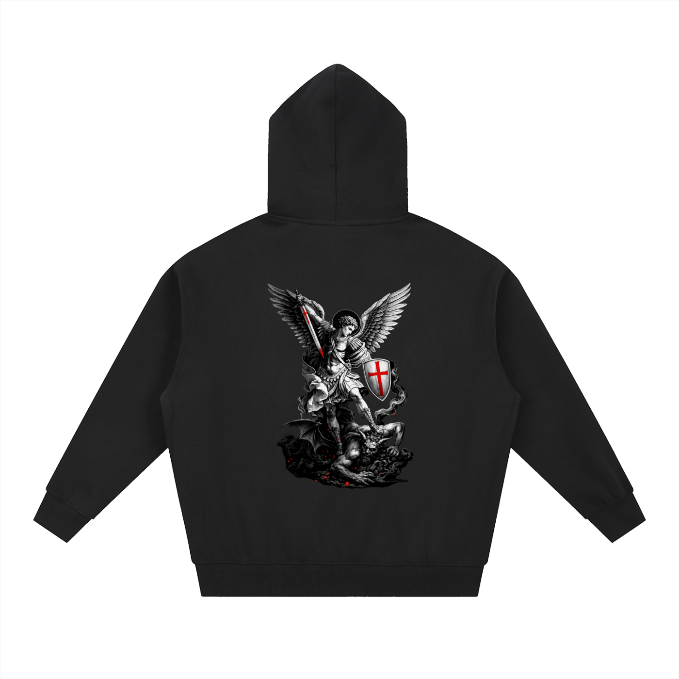 HESREAL "Triumph Over Evil" Oversized Fleece Boxy Hoodie