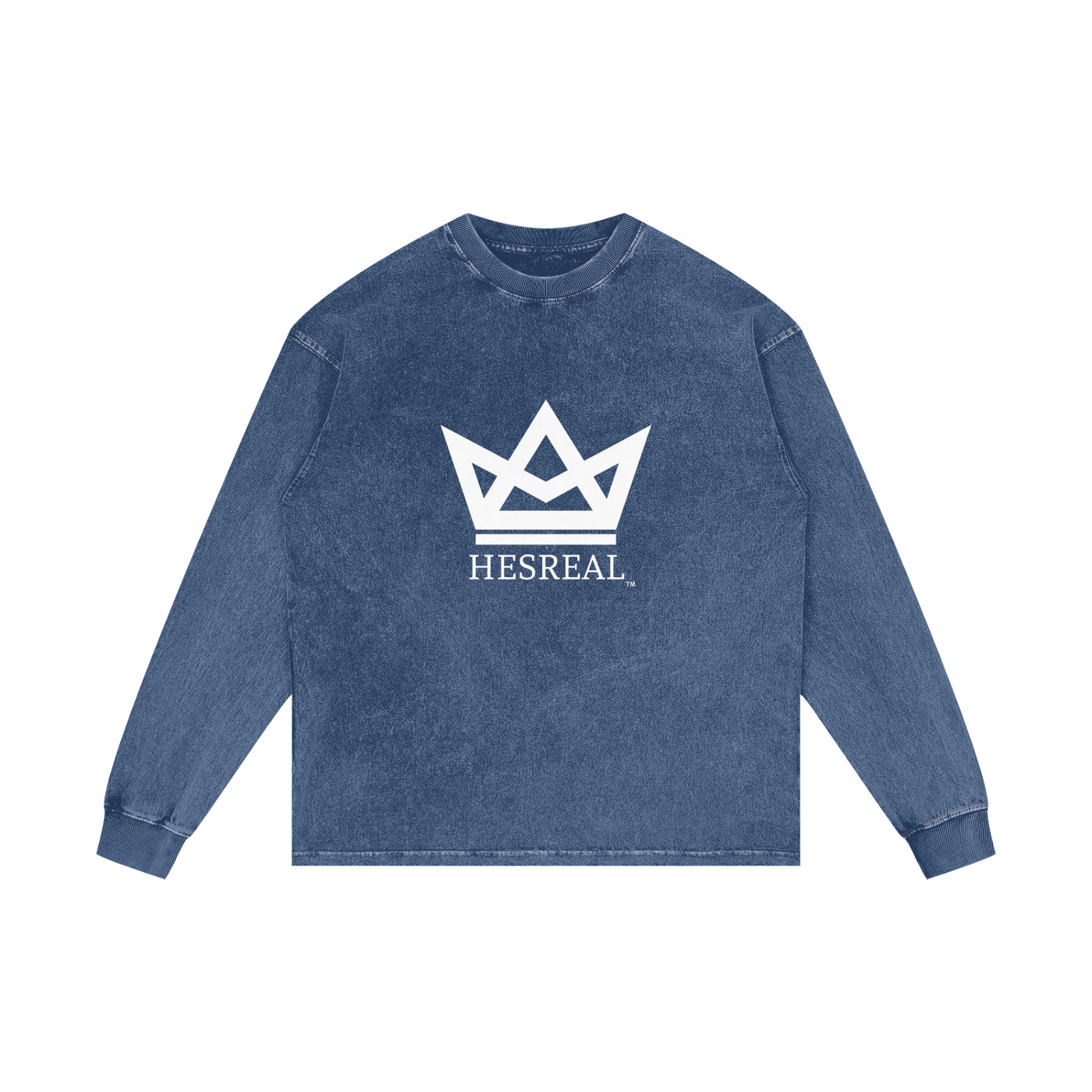 HESREAL "Crown" Acid Wash Oversize Long Sleeve T-Shirt
