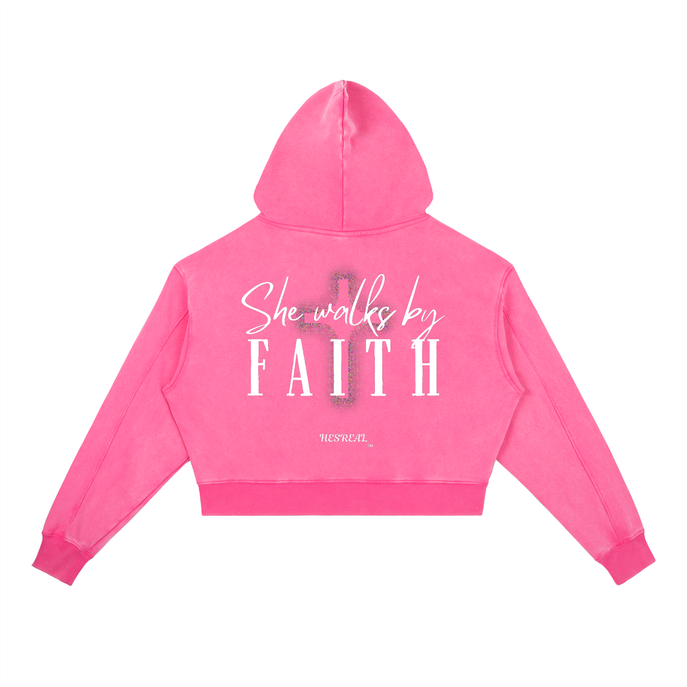 HESREAL/HER Cropped Vintage Washed Heavyweight Hoodie