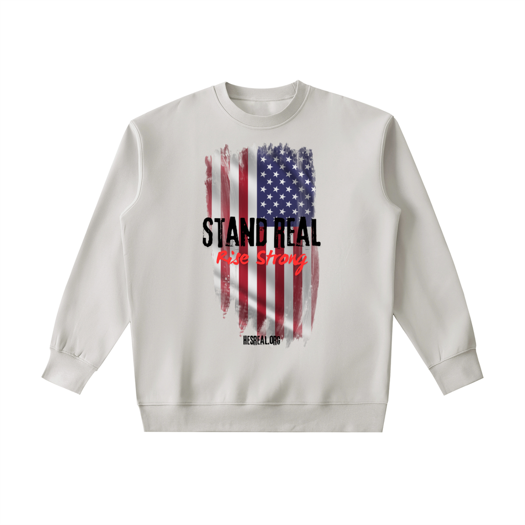 HES REAL "Stand Real" Heavyweight Crewneck Sweatshirt