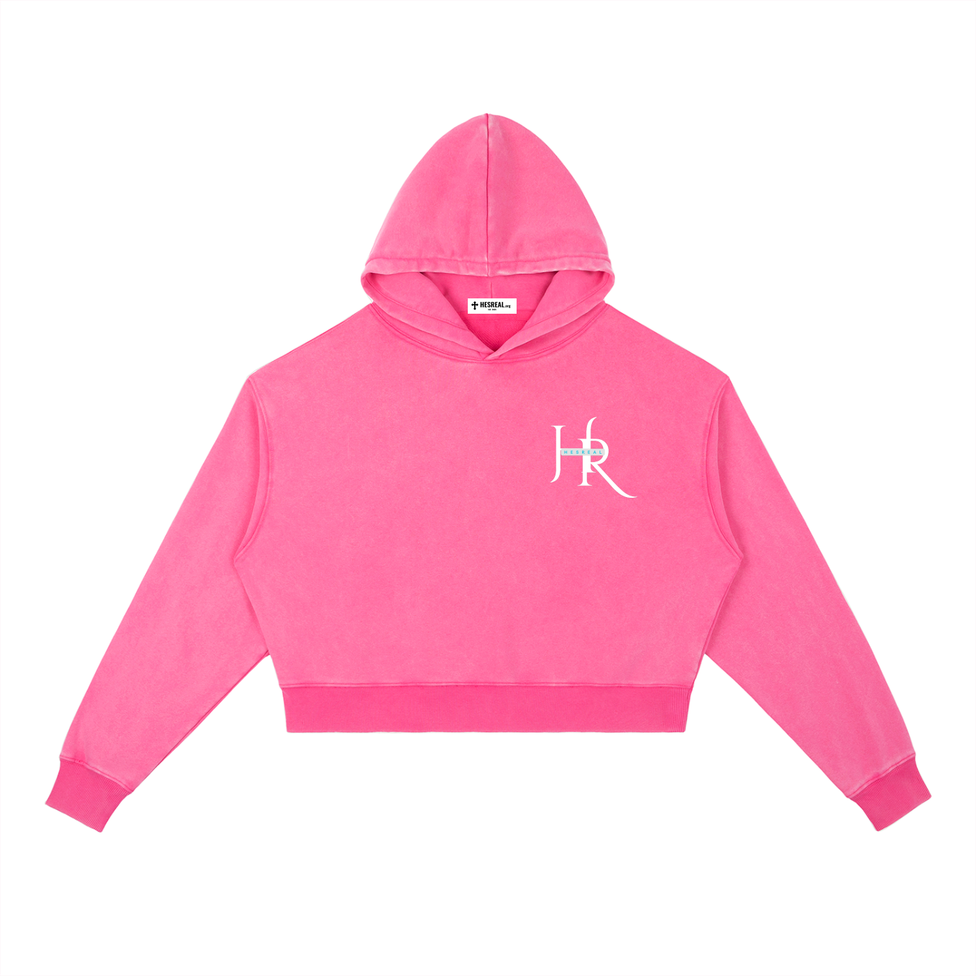 HESREAL/HER Cropped Vintage Washed Heavyweight Hoodie