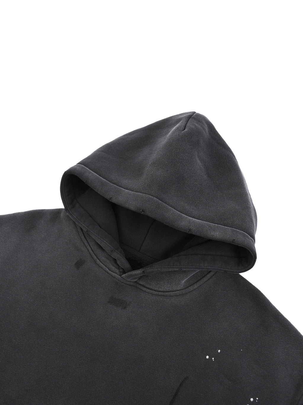 HESREAL Vintage Washed Frayed Fleece Hoodie