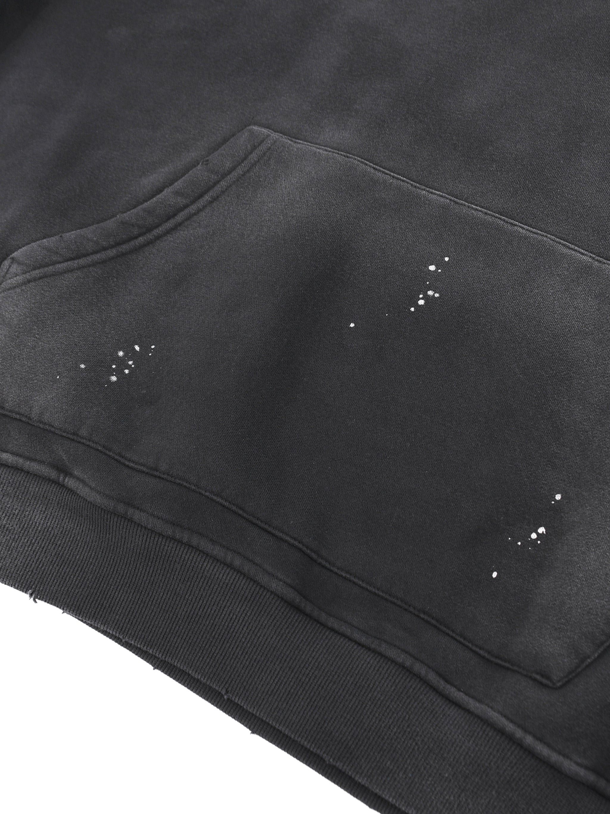 HESREAL Vintage Washed Frayed Fleece Hoodie