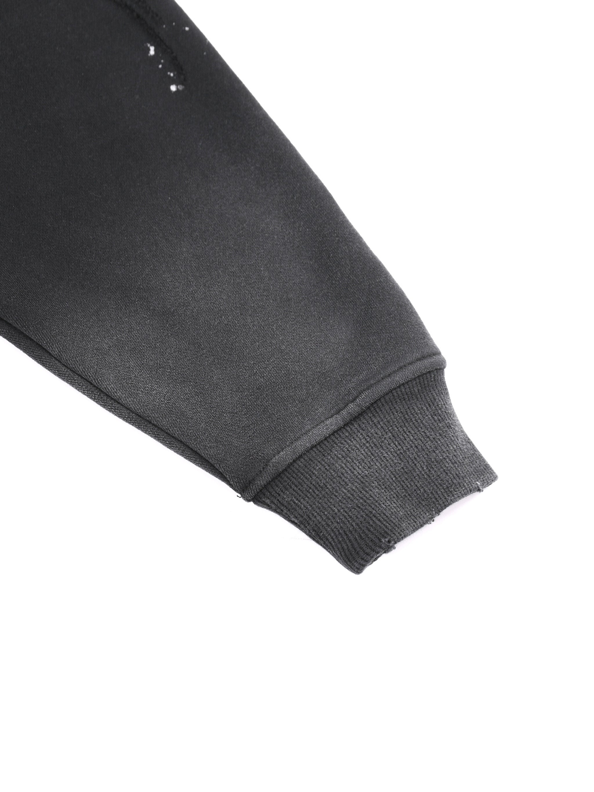 HESREAL Vintage Washed Frayed Fleece Hoodie