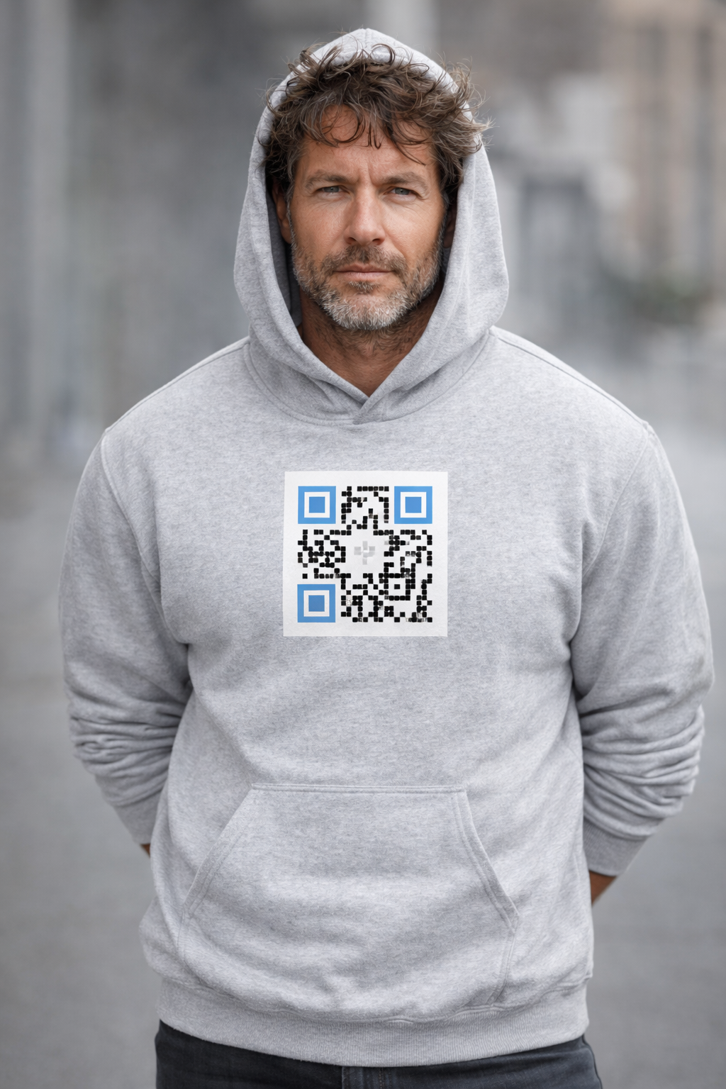 HE REAL QR CODE Heavyweight Hoodie